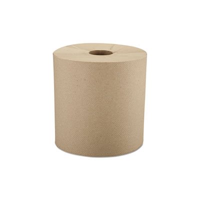 Nonperforated Roll Towels, 8" x 800ft, Brown, 6 Rolls / Carton