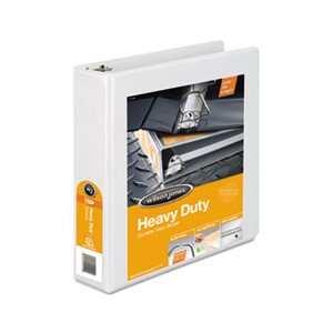 Heavy-Duty D-Ring View Binder w / Extra-Durable Hinge, 2" Cap, White