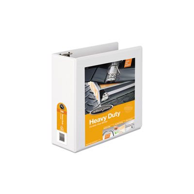 Heavy-Duty D-Ring View Binder w / Extra-Durable Hinge, 4" Cap, White