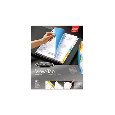 View-Tab Transparent Index Dividers, 5-Tab, Round, Letter, Assorted