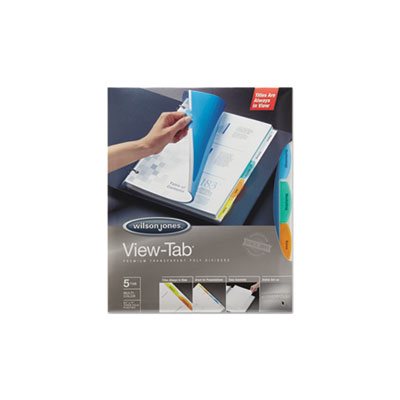 View-Tab Transparent Index Dividers, 5-Tab, Rectangle, Letter, Assorted