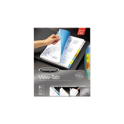 View-Tab Transparent Index Dividers, 8-Tab, Rectangle, Letter, Assorted