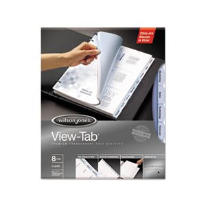 View-Tab Transparent Index Dividers, 8-Tab, Rectangle, Letter, Clear