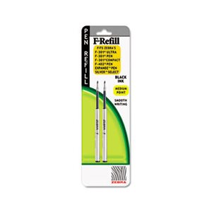 Refill for F-301, F-301 Ultra, F-402, 301A, Spiral Ballpoint, Med, Black, 2 / Pack